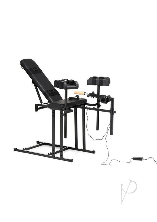 Master Series Obedience Chair with Sex Machine - Black - Chambre Rouge