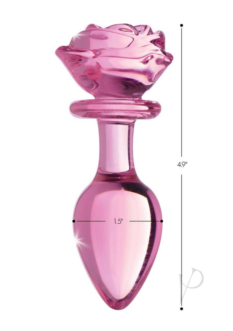 Booty Sparks Pink Rose Glass Plug Lg - Chambre Rouge