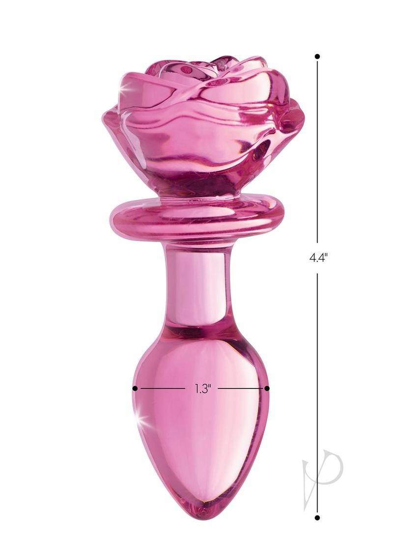 Booty Sparks Pink Rose Glass Plug Md - Chambre Rouge