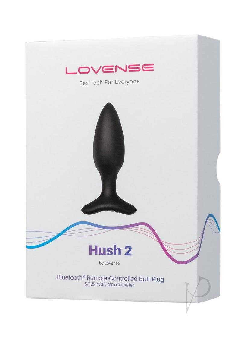 Hush 2 Rechargeable App Compatible Silicone Vibrating Anal Plug 1.5in - Black - Chambre Rouge