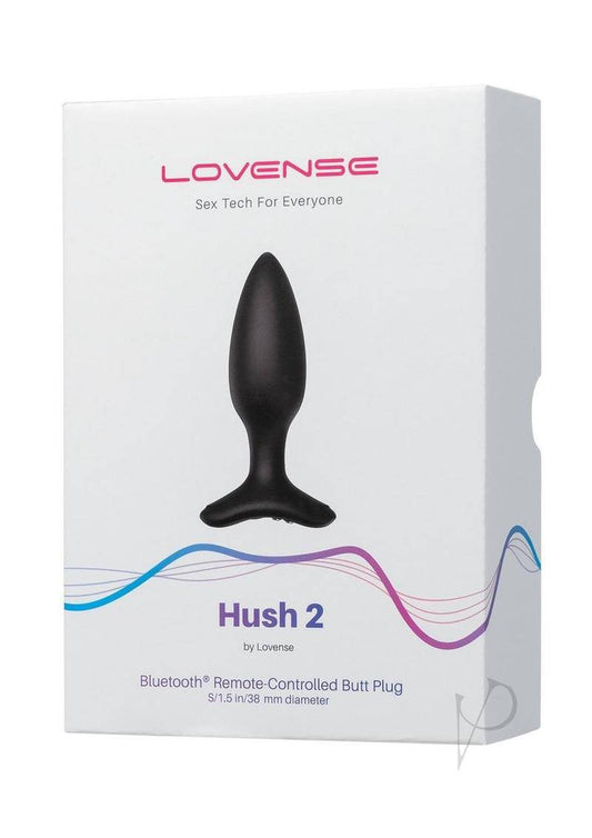 Hush 2 Rechargeable App Compatible Silicone Vibrating Anal Plug 1.5in - Black - Chambre Rouge