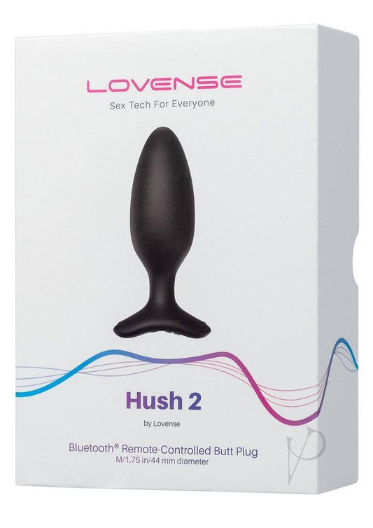 Hush 2 Rechargeable App Compatible Silicone Vibrating Anal Plug 1.75in - Black - Chambre Rouge