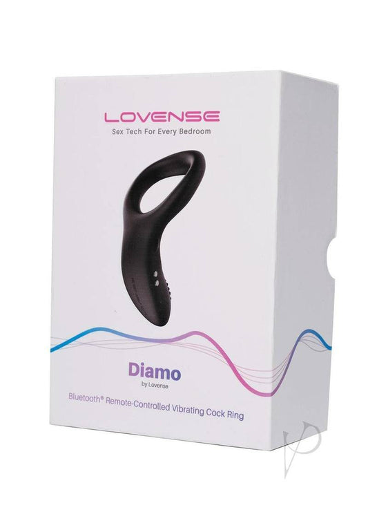 Diamo Remote Controlled Vibrating Silicone Cock Ring - Black - Chambre Rouge
