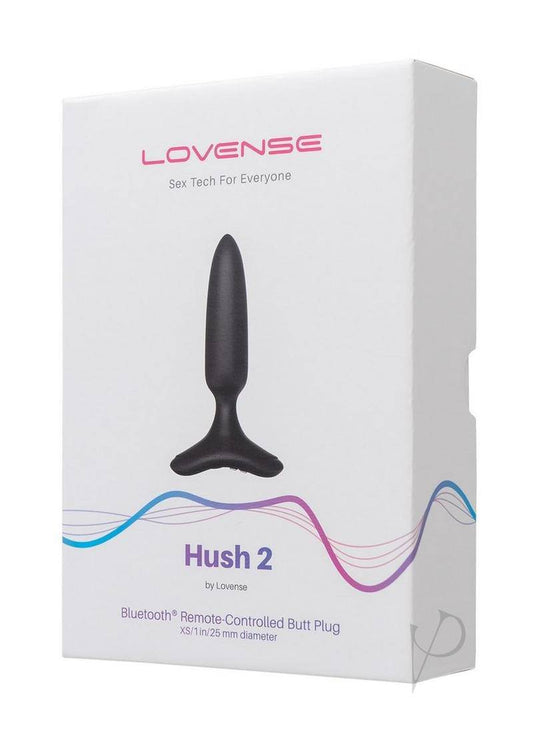 Hush 2 Rechargeable App Compatible Silicone Vibrating Anal Plug 1in - Black - Chambre Rouge