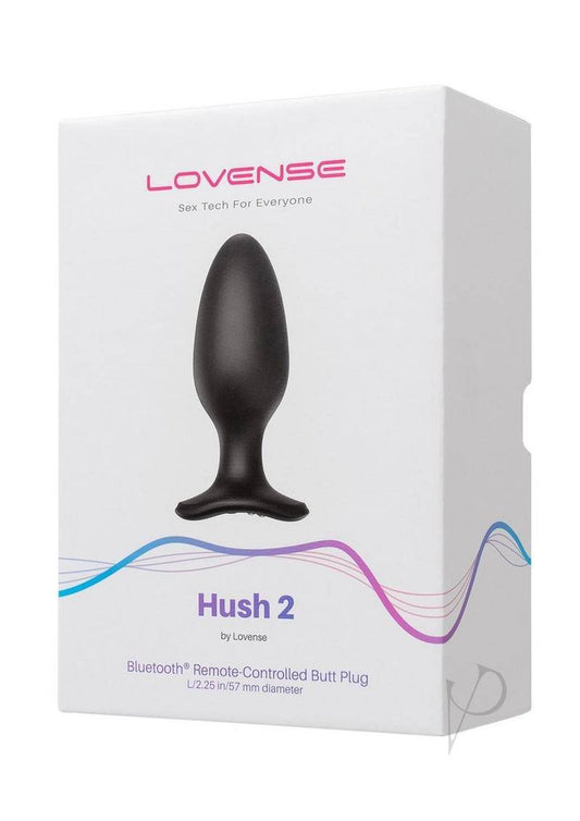Hush 2 Rechargeable App Compatible Silicone Vibrating Anal Plug 2.25in - Black - Chambre Rouge
