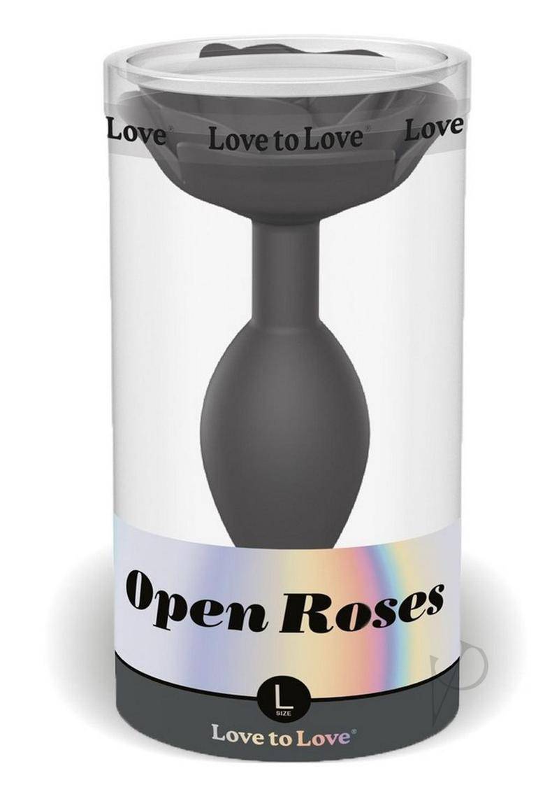 Open Roses Silicone Anal Plug - Large - Black Onyx - Chambre Rouge