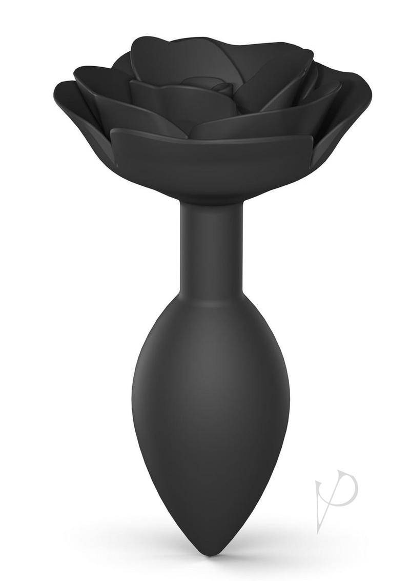Open Roses Silicone Anal Plug - Large - Black Onyx - Chambre Rouge