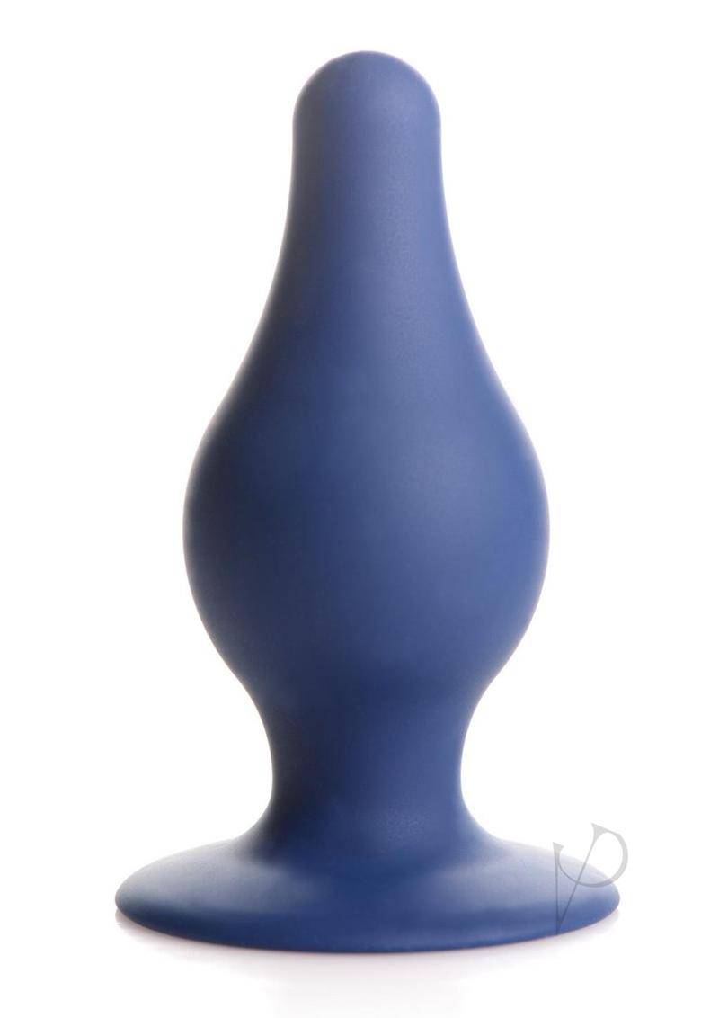 Squeeze-It Squeezable Silicone Tapered Anal Plug - Large - Blue - Chambre Rouge