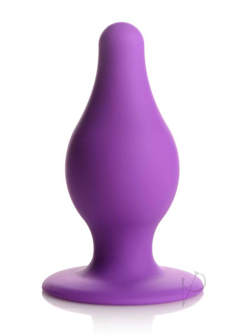 Squeeze-It Squeezable Silicone Tapered Anal Plug - Medium - Purple - Chambre Rouge