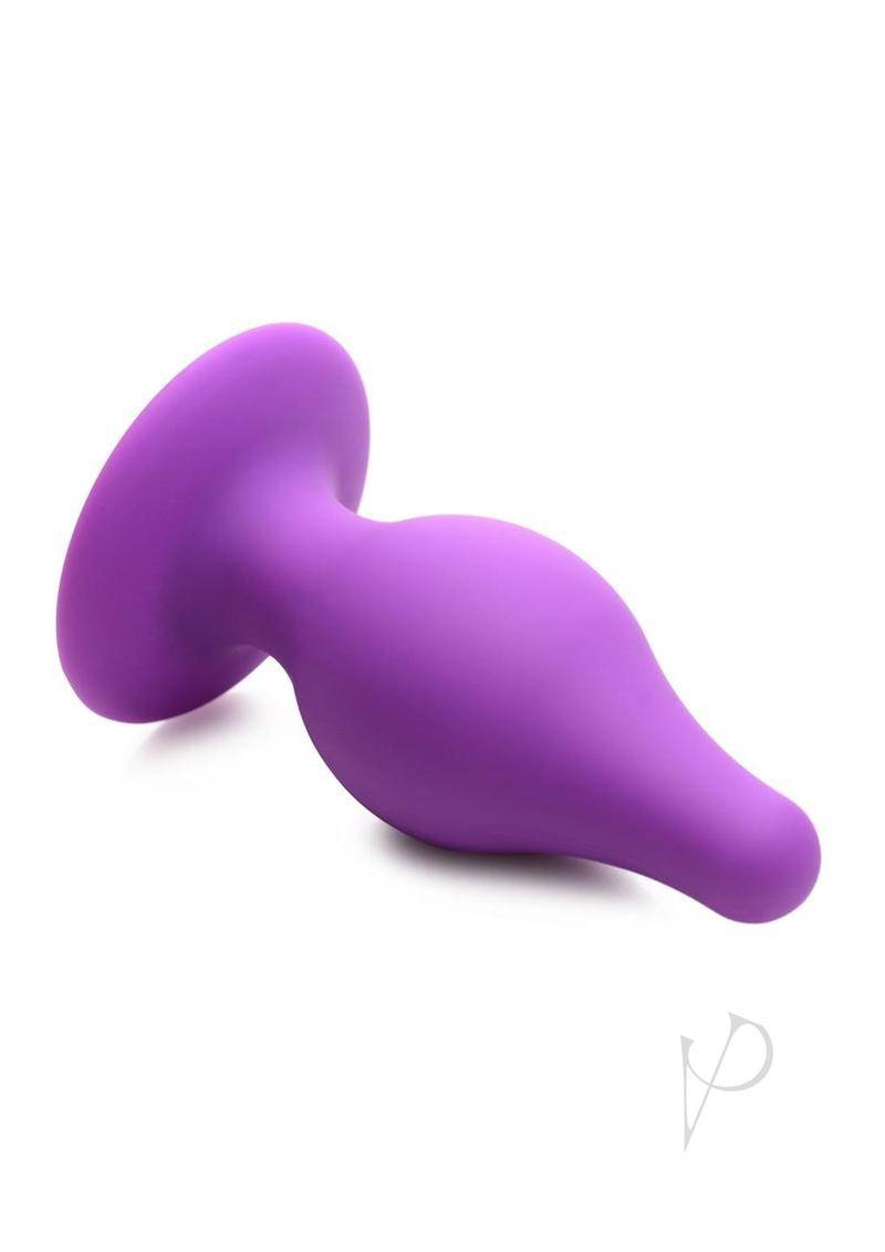 Squeeze-It Squeezable Silicone Tapered Anal Plug - Medium - Purple - Chambre Rouge