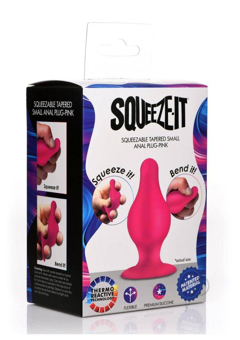 Squeeze-It Squeezable Silicone Tapered Anal Plug - Small - Pink - Chambre Rouge