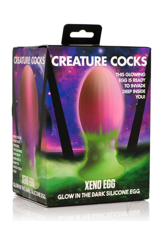 Xeno Egg Glow in the Dark Silicone Egg - Pink/Green - Chambre Rouge