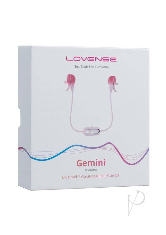 Gemini Rechargeable Silicone App-Control Nipple Clamps - Pink - Chambre Rouge