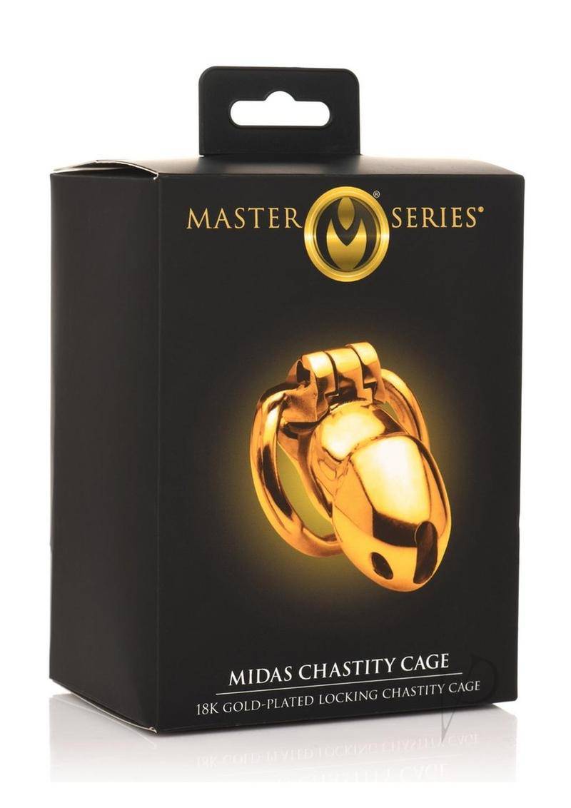 Master Series Midas 18K Gold-Plated Locking Chastity Cage - Chambre Rouge