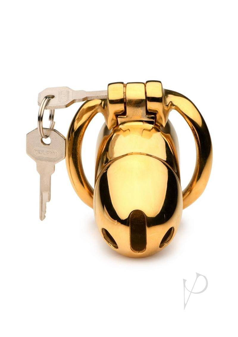 Master Series Midas 18K Gold-Plated Locking Chastity Cage - Chambre Rouge