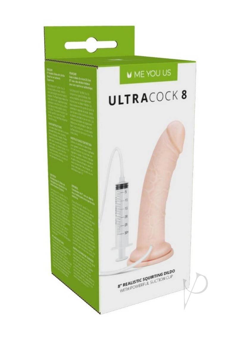 ME YOU US Ultracock 8 Realistic Squirting Dildo 8in - Vanilla - Chambre Rouge