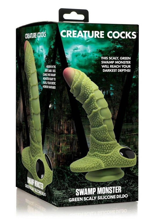 Swamp Monster Scaly Silicone Dildo - Green/Black - Chambre Rouge