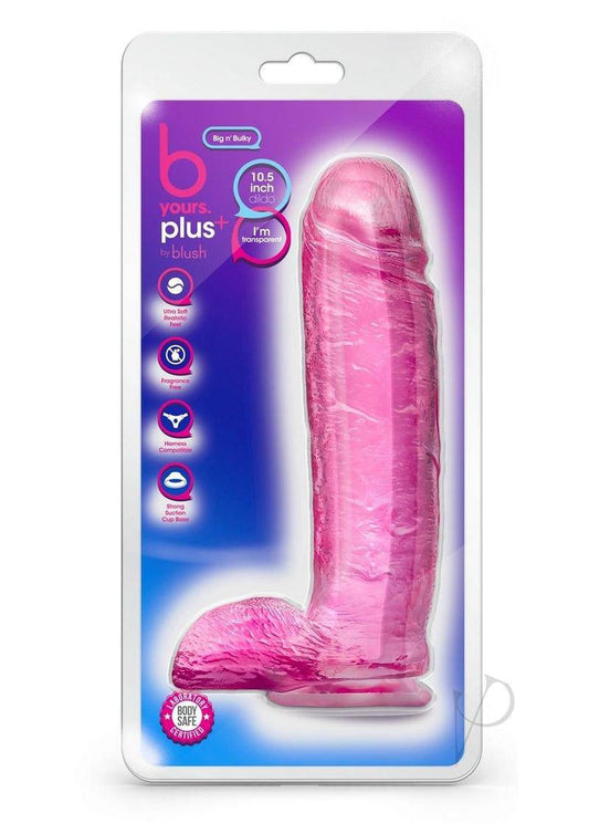 B Yours Plus Big N' Bulky Realistic Dildo with Suction Cup - Pink - Chambre Rouge