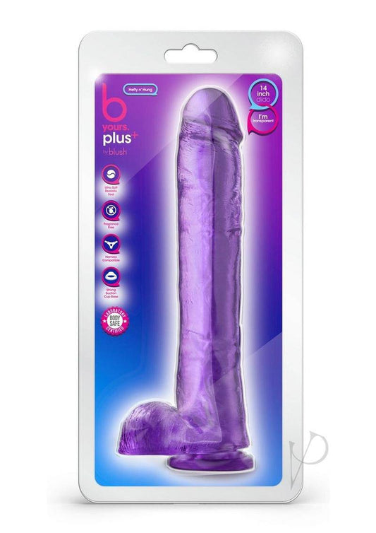 B Yours Plus Hefty N' Hung Realistic Dildo with Suction Cup - Purple - Chambre Rouge