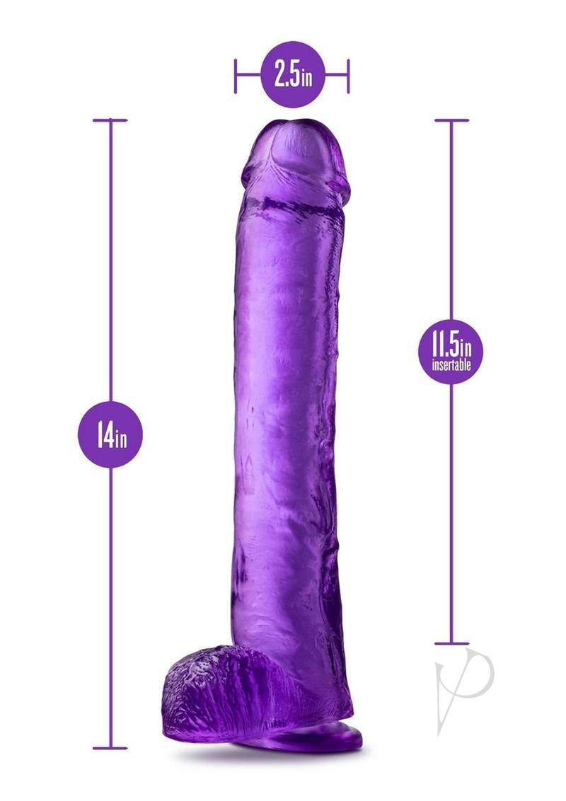 B Yours Plus Hefty N' Hung Realistic Dildo with Suction Cup - Purple - Chambre Rouge