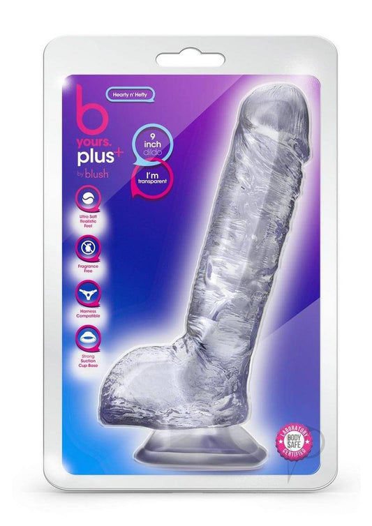 B Yours Plus Hearty N' Hefty Realistic Dildo with Suction Cup - Clear - Chambre Rouge