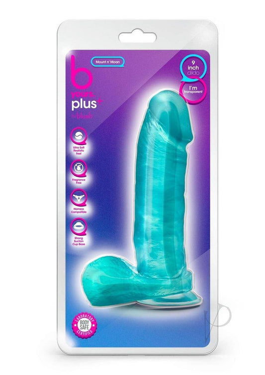 B Yours Plus Mount N' Moan Realistic Dildo with Suction Cup - Teal - Chambre Rouge