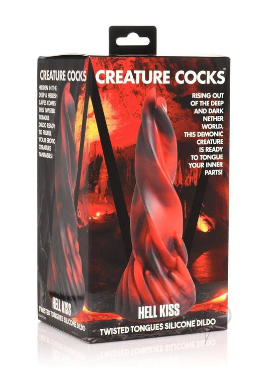 Hell Kiss Twisted Tongues Silicone Dildo - Red/Black - Chambre Rouge