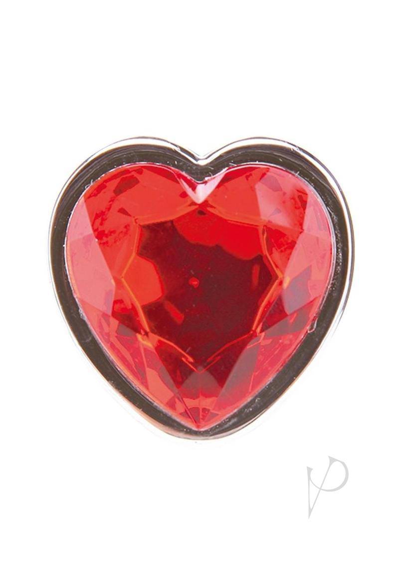Whipsmart Heartbreaker Metal Butt Plug - Small - Silver/Red - Chambre Rouge
