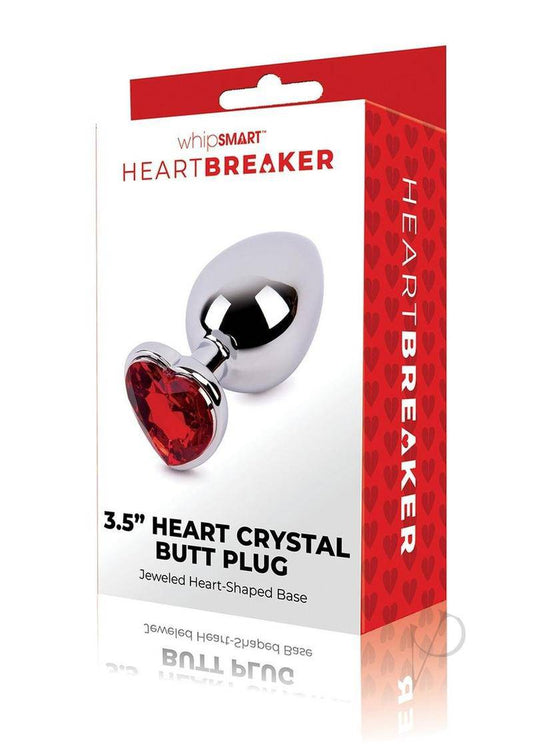 Whipsmart Heartbreaker Metal Butt Plug - Large - Silver/Red - Chambre Rouge