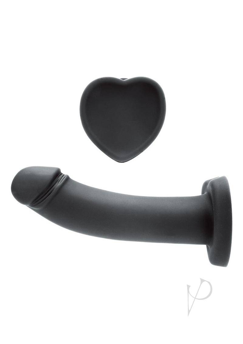 Whipsmart Heartbreaker Silicone Dildo Heart Base 7in - Black - Chambre Rouge