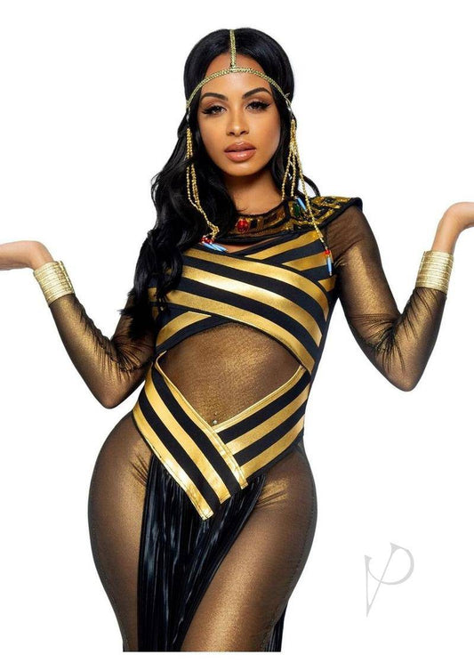 Nile Queen Catsuit Dress  (3 Piece) - Large - Black/Gold - Chambre Rouge