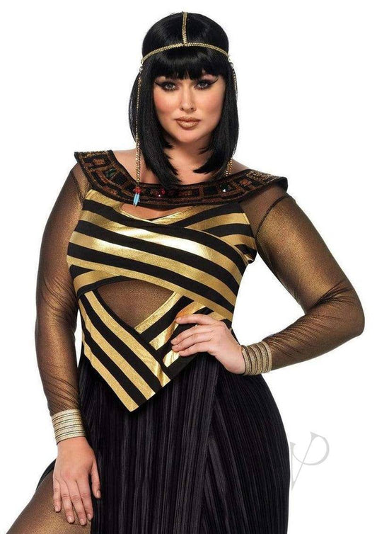 Nile Queen Catsuit Dress (3 Piece) - 1X/2X - Black/Gold - Chambre Rouge