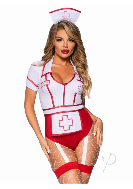 Nurse Feelgood (2 Piece) - Small - Red/White - Chambre Rouge