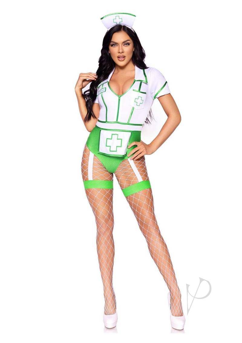 Nurse Feelgood(2 Piece) - Small - Green/White - Chambre Rouge