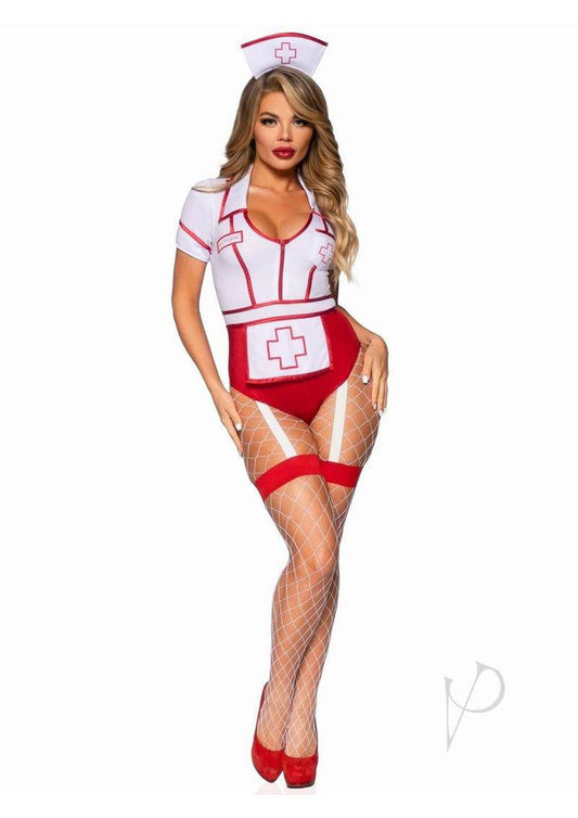 Nurse Feelgood(2 Piece) - Large - Red/White - Chambre Rouge