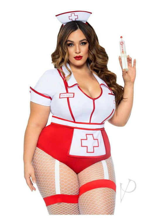 Nurse Feelgood  (2 Piece) - 3X/4X - Red/White - Chambre Rouge