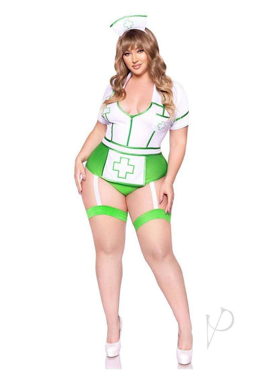 Nurse Feelgood(2 Piece) - 1X/2X - Green/White - Chambre Rouge