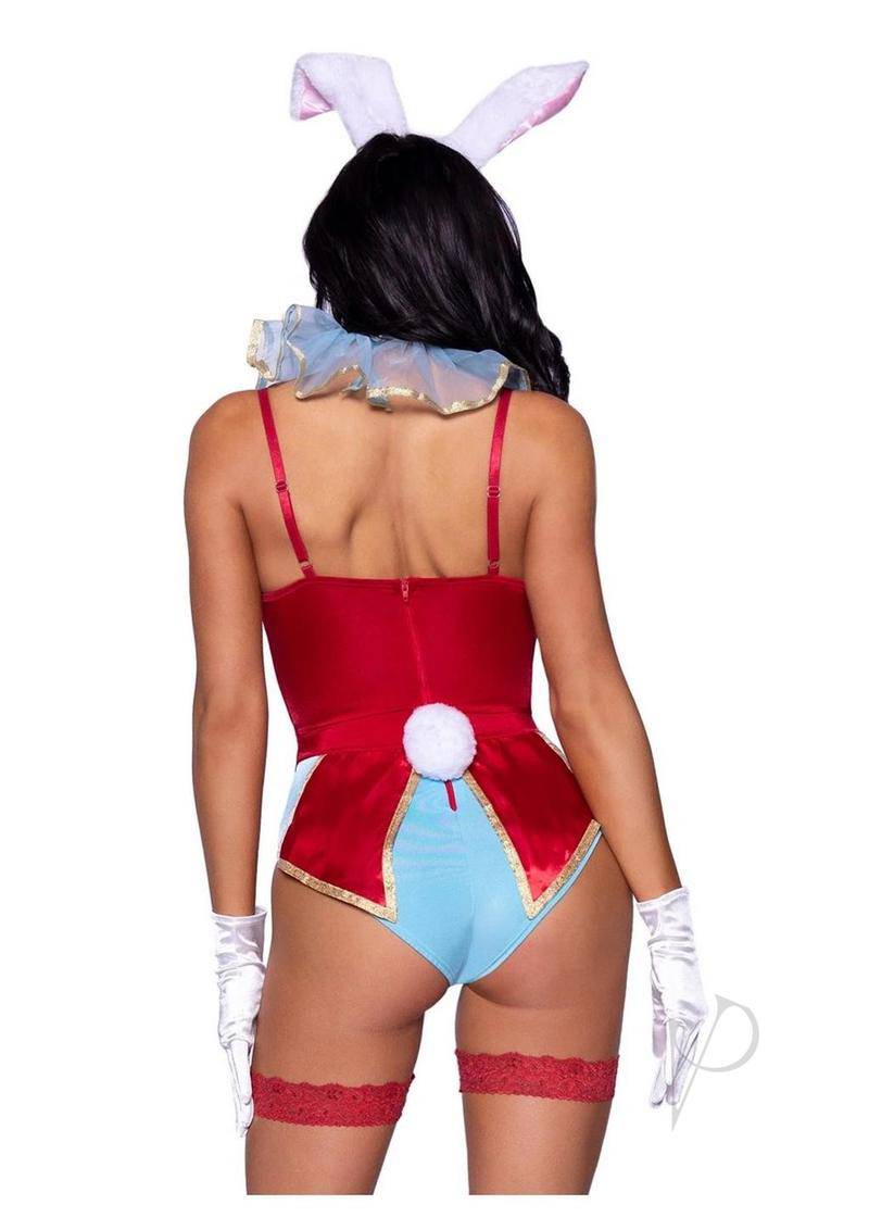 Wonderland White Rabbit Snap Crotch Garter Bodysuit (4 Piece) - Large - Multicolor - Chambre Rouge