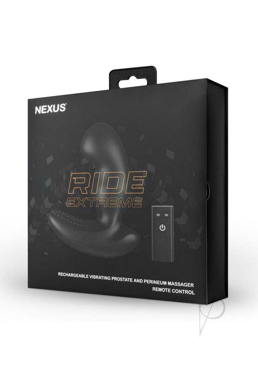 Nexus Ride Extreme Rechargeable Silicone Dual Motor Vibrating Prostate and Perinium Massager with Remote Control - Black - Chambre Rouge