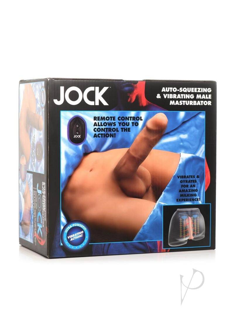 JOCK Vibrating & Squeezing Male Masturbator with Posable Dildo - Vanilla - Chambre Rouge