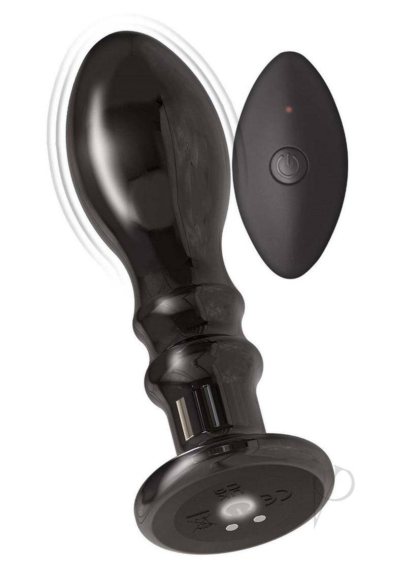 Ass-Sation Remote Control Rechargeable Vibrating Metal Anal Pleaser - Black - Chambre Rouge