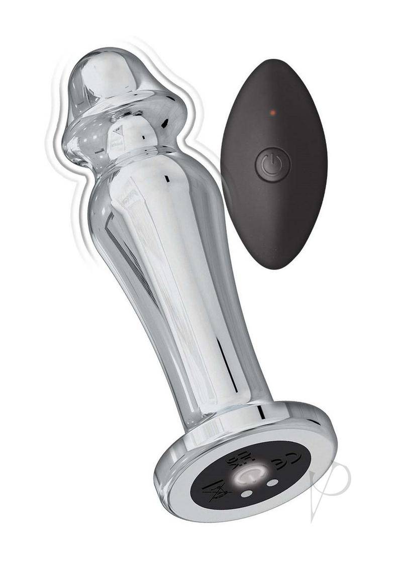 Ass-Sation Remote Control Rechargeable Vibrating Metal Anal Lover - Silver - Chambre Rouge