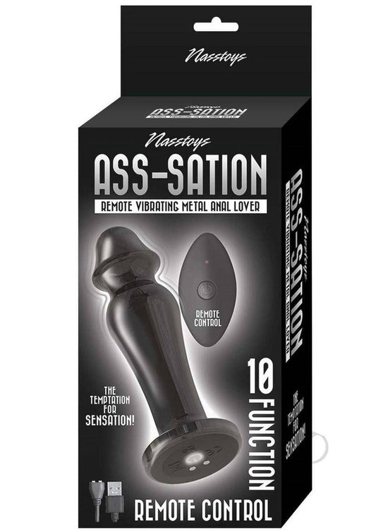 Ass-Sation Remote Control Rechargeable Vibrating Metal Anal Lover - Black - Chambre Rouge