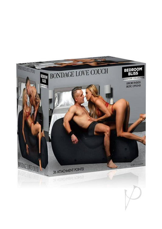 Bedroom Bliss Bondage Love Couch - Black - Chambre Rouge