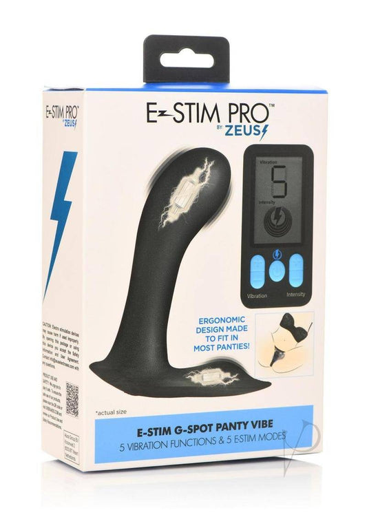 Zeus ZS E-Stim Pro Rechargeable Silicone Panty Vibe with Remote Control - Black - Chambre Rouge