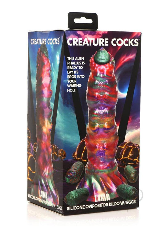 Larva Silicone Ovipositor Dildo with Eggs - Multicolor - Chambre Rouge