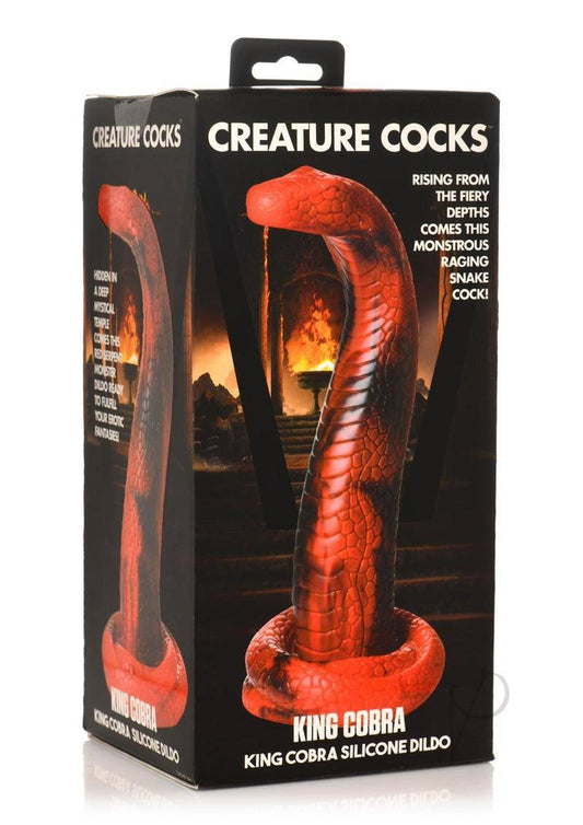 King Cobra Silicone Dildo - Red/Black - Chambre Rouge