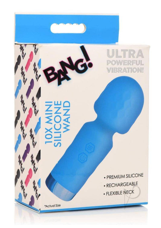 Bang! 10X Mini Silicone Rechargeable Wand - Blue - Chambre Rouge