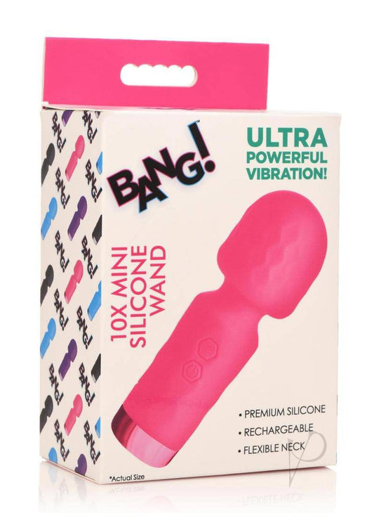 Bang! 10X Mini Silicone Rechargeable Wand - Pink - Chambre Rouge