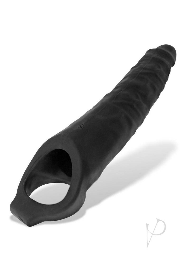 Snake Deep-Reacher Silicone Cocksheath - Black Ice - Chambre Rouge